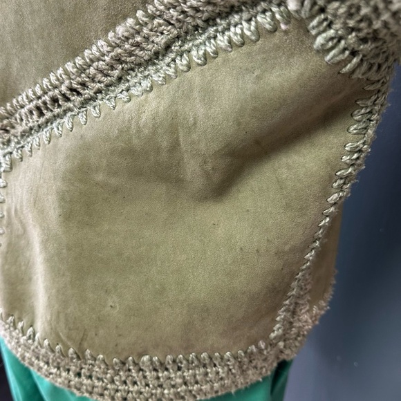 NWOT Free People Sample Adele Crochet Green Suede Jacket Size Small - Picture 10 of 13